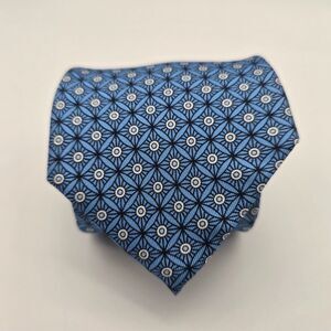 Jos. A. Bank Reserve Italian Blue and White Silk Tie 3.25x62